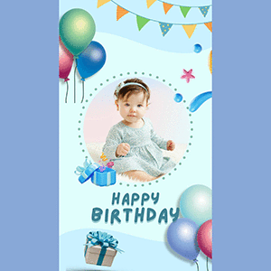 Blue Birthday Photo Little Boy Greeting StoryThumbnail