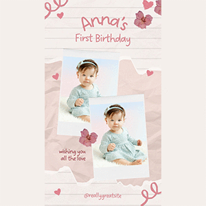 Cream-And-Pink-Babys-First-Birthday-Greeting-Your-Story